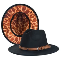 fedora hats for women with leather buckle accessories gentleman elegant lady winter autumn wide brim jazz church panama men hats