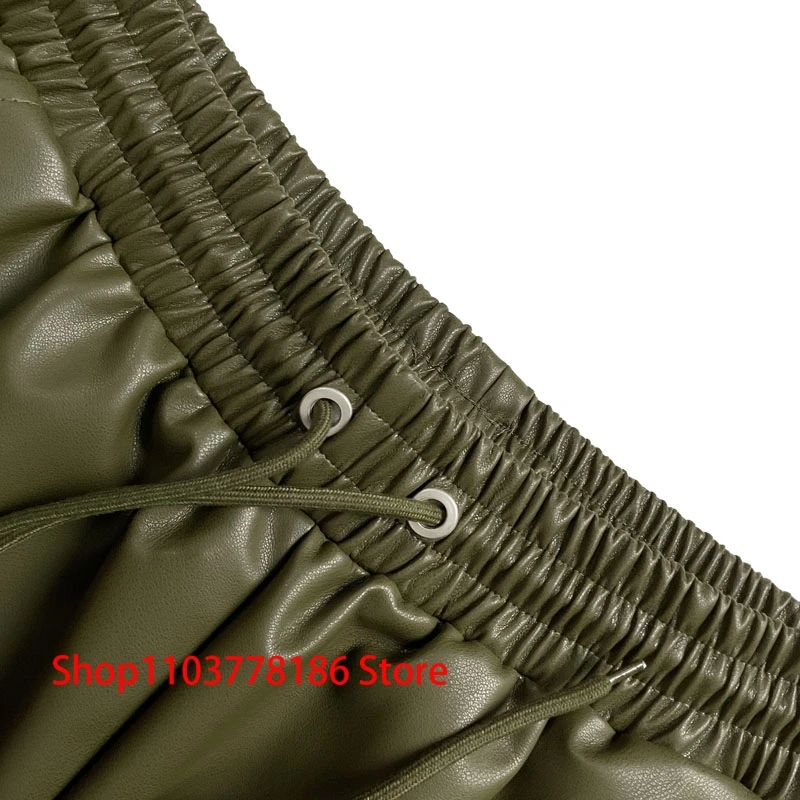 THUG CLUB шорты High Street винтажные короткие брюки из искусственной кожи с