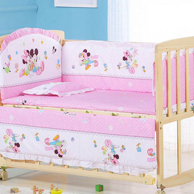 Baby Crib Bumper For Newborn Cotton Infant Bedding Set Detachable Zipper Bed Bumper Baby Room Decoration Cot Protector ZT131