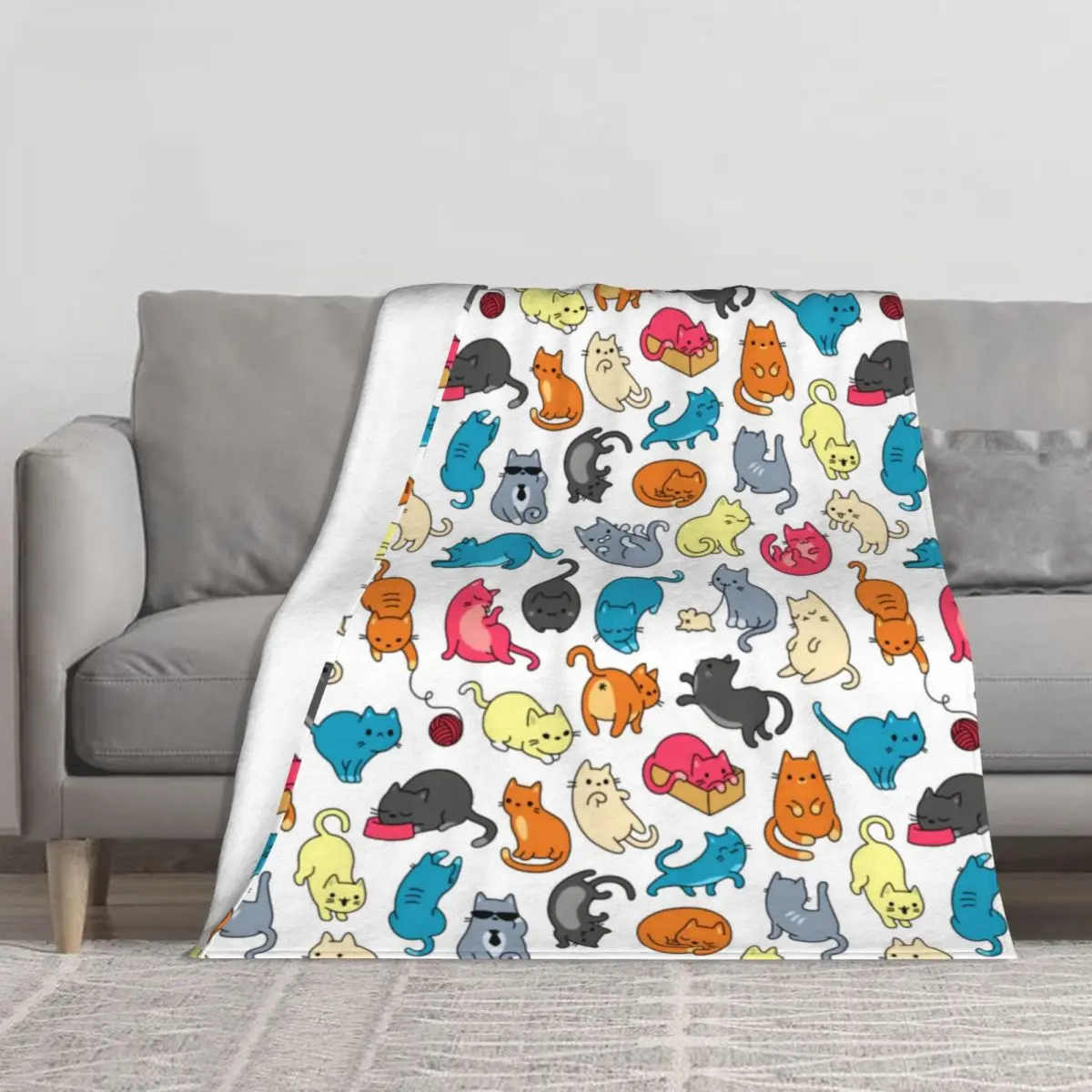 

Мультяшное одеяло с мемом, милое пушистое одеяло для спальни с рисунком каракули, открытое одеяло