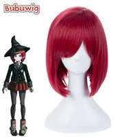 bubuwig synthetic hair danganronp v3 yumeno himiko cosplay wig women 35cm long straight red party lolita wigs heat resistant