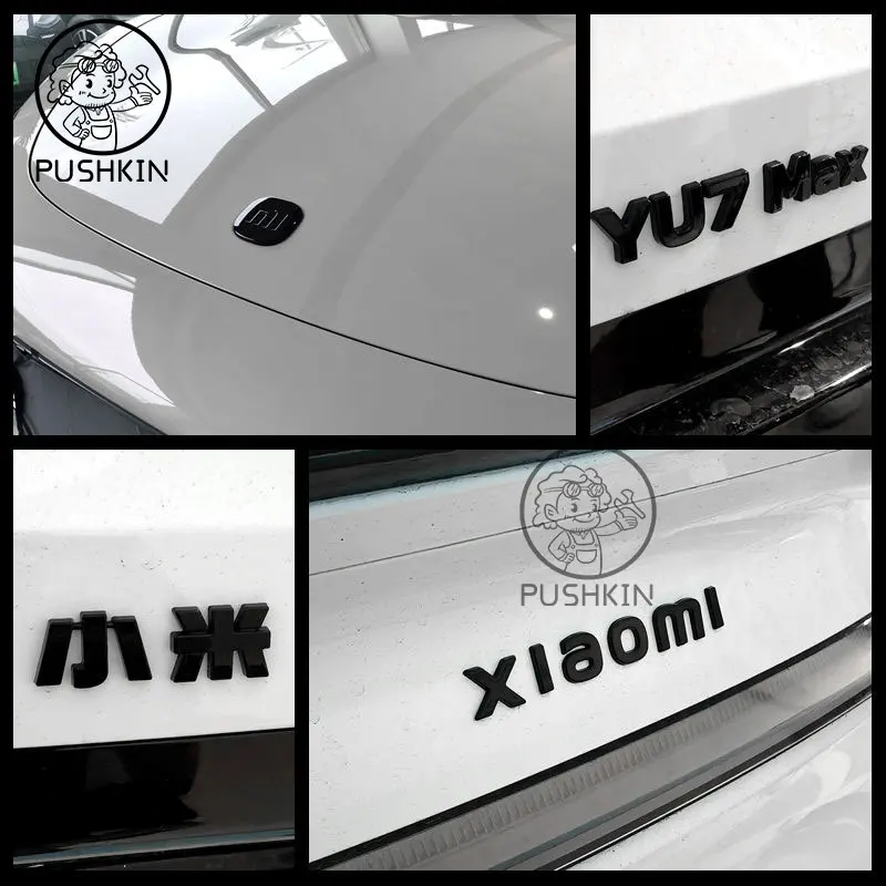 

Для Xiaomi YU7 2025 2026, украшение с логотипом автомобиля, черный логотип, хвост, передний и задний логотип, ABS, стили покрытия, аксессуары