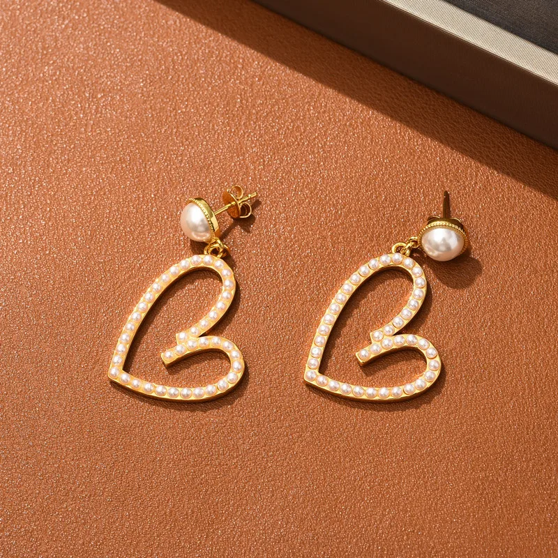 

Серьги в форме сердца с рисовой жемчужиной, серьги в виде интернет-знаменитостей, такой же тип