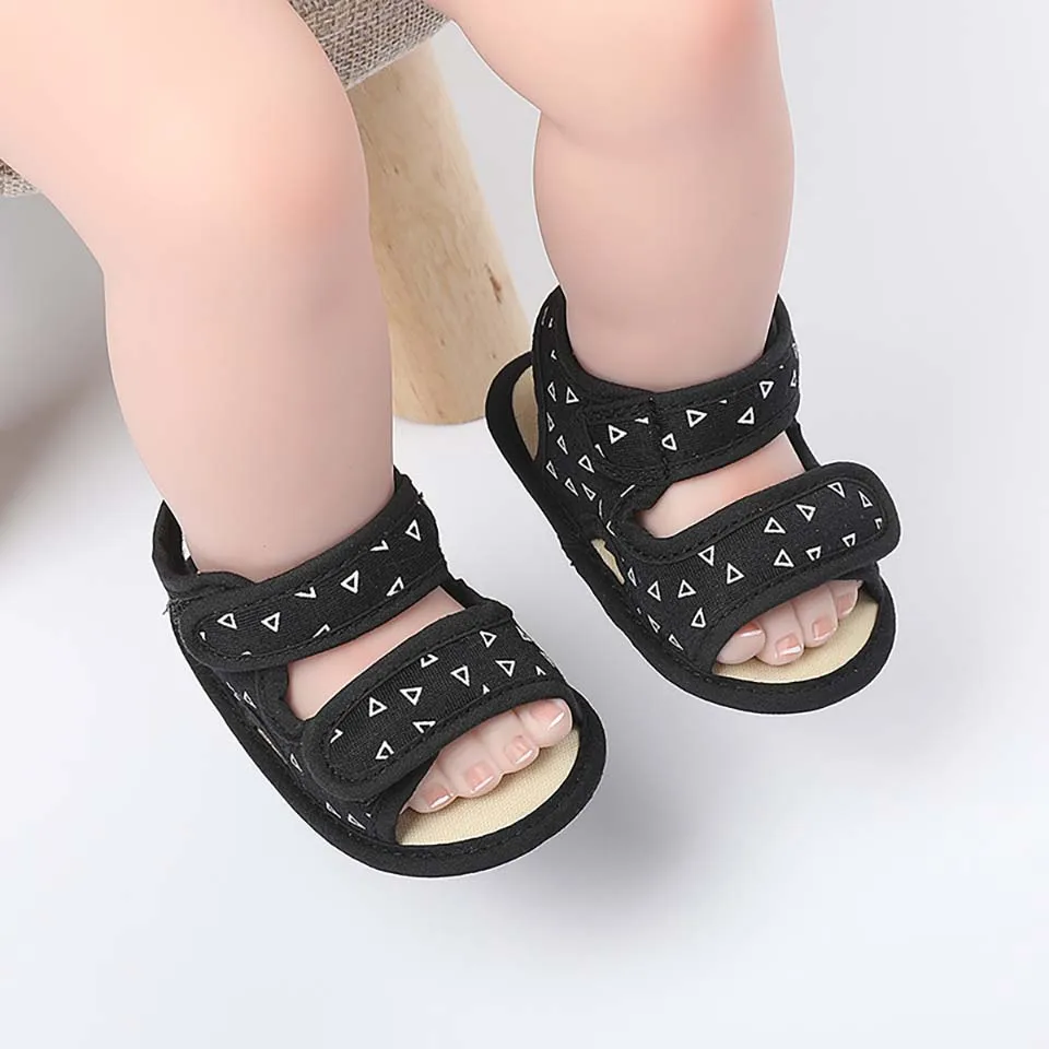 

Summer Baby Boys Girls Soild Anti-Slip Sandals Toddler Soft Soled Shoes Infant Canvas First Walker Newborn Prewalker For 0-18M