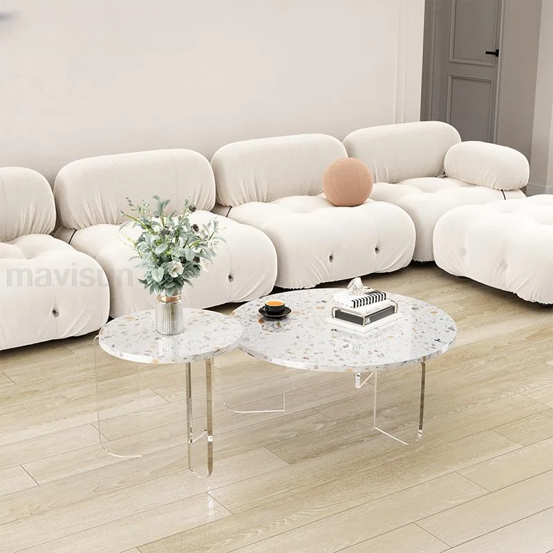 

Light Luxury Living Room Coffee Tables Acrylic Nordic Round Coffee Table Stable Apartment Tavolino Da Salotto Home Furniture