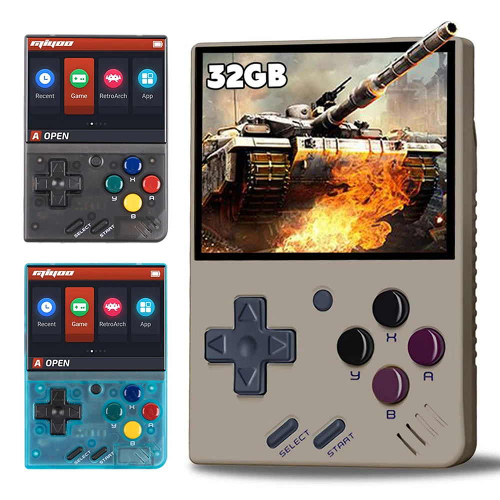 

Miyoo Mini Handheld Game Console 2.8 inch Portable Retro Video Games Consoles Classic Arch Linux System Game with 32GB Card