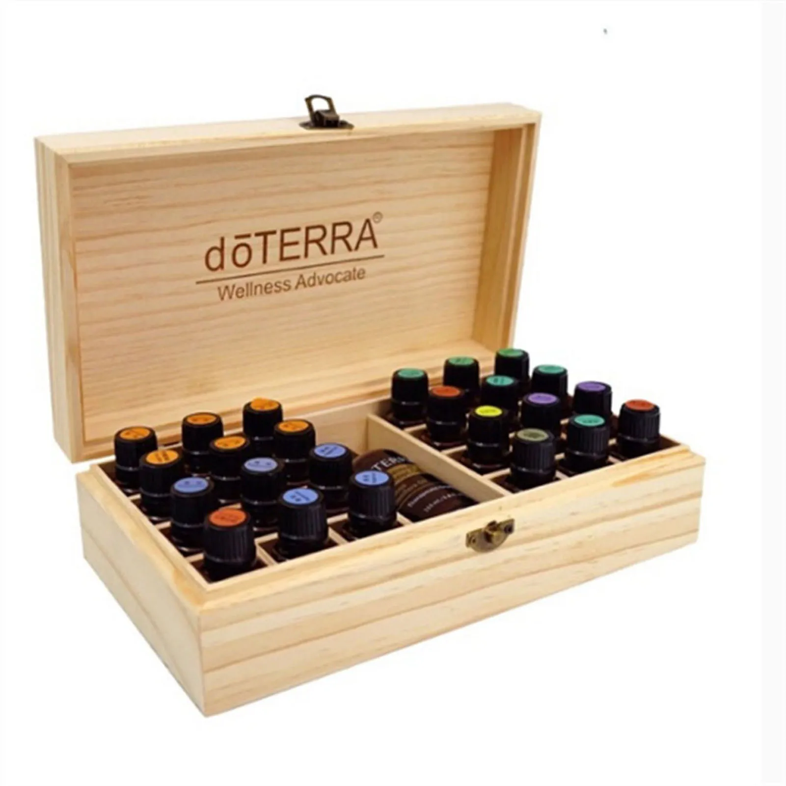 

25 Grids Wooden Storage Box Organizer Aromatherapy Container Treasure Jewelry Storage Box Essential Oil Carrying Case