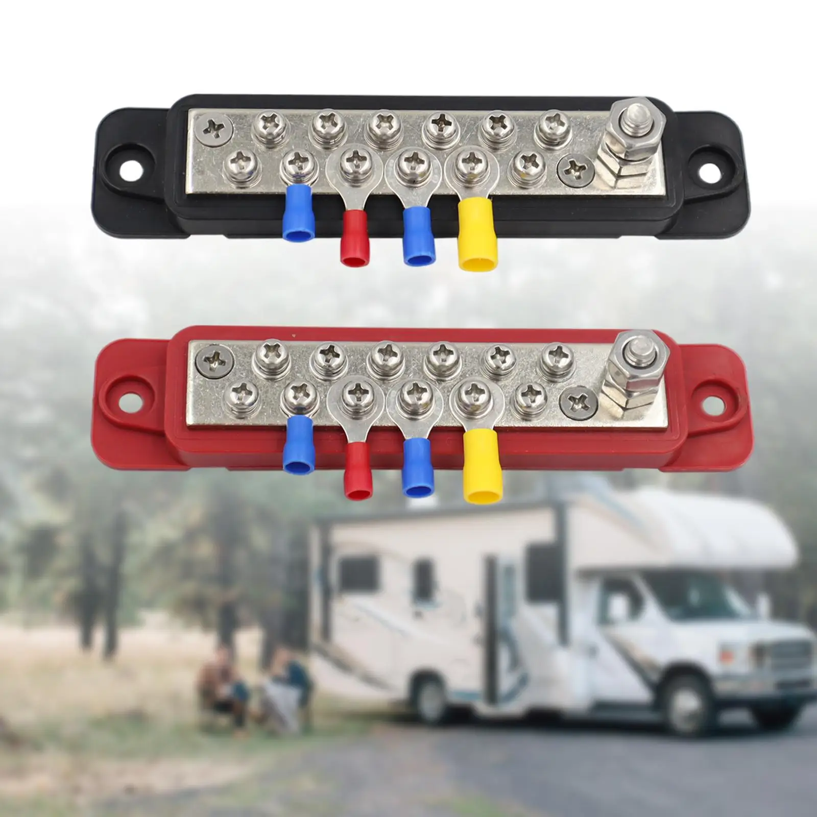 

Комплект распределительных блоков с 12 клеммами красного и черного цвета