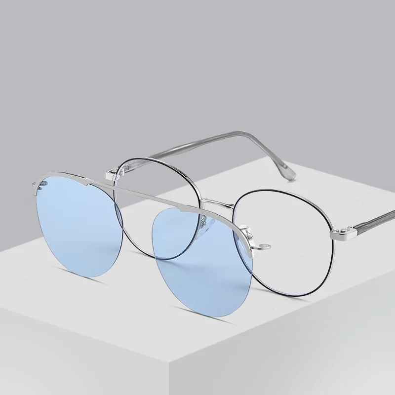 

COHK Fashion Brand Design Men Women Magnet Sunglasses Polarized Clip On Sun Glasses Round Optic Myopia Spectacle Eyeglass Frames