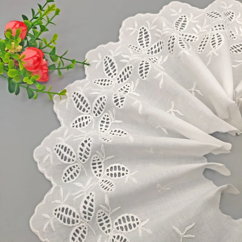 

5 Yards Cotton Embroider Carved Leaf Eyelets Sewing Trim Wave Border Wedding Applique DIY Accessories Handmade Clothes Garment