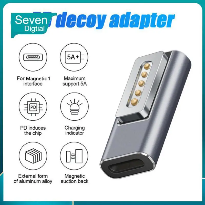 

Quick Conversion Adapter Automatic Identification Magnetic Interface 2 Connector 5a Current Usb Adapter Connector Black