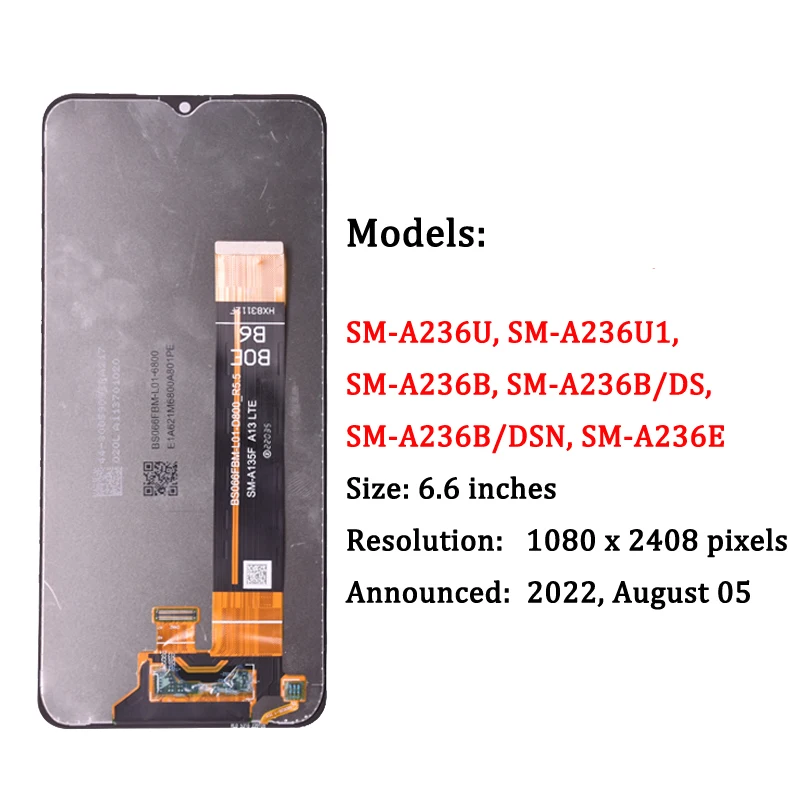 6 ''для Samsung A23 5G A236 ЖК-дисплей с сенсорным экраном дигитайзер в сборе для A236U A236B