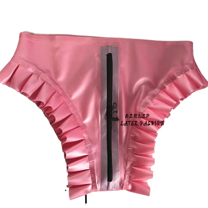 Латексные резиновые сексуальные шорты Gummi с молнией на промежности нижнее белье