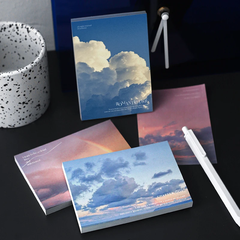 

Cloud Scenery Memo Pads Book Aesthetic Design Paper Decor Scrapbooking Diary Journaling Collage Material For Office Supplies