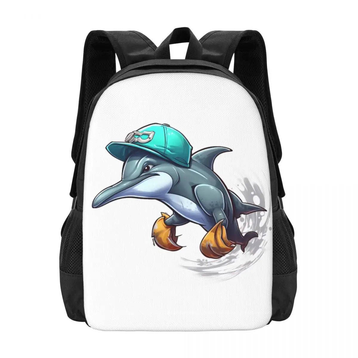 

Рюкзак с дельфином для мужчин, уличная одежда с мультяшным рисунком, дизайнерские ранцы для старшей школы с принтом колледжа