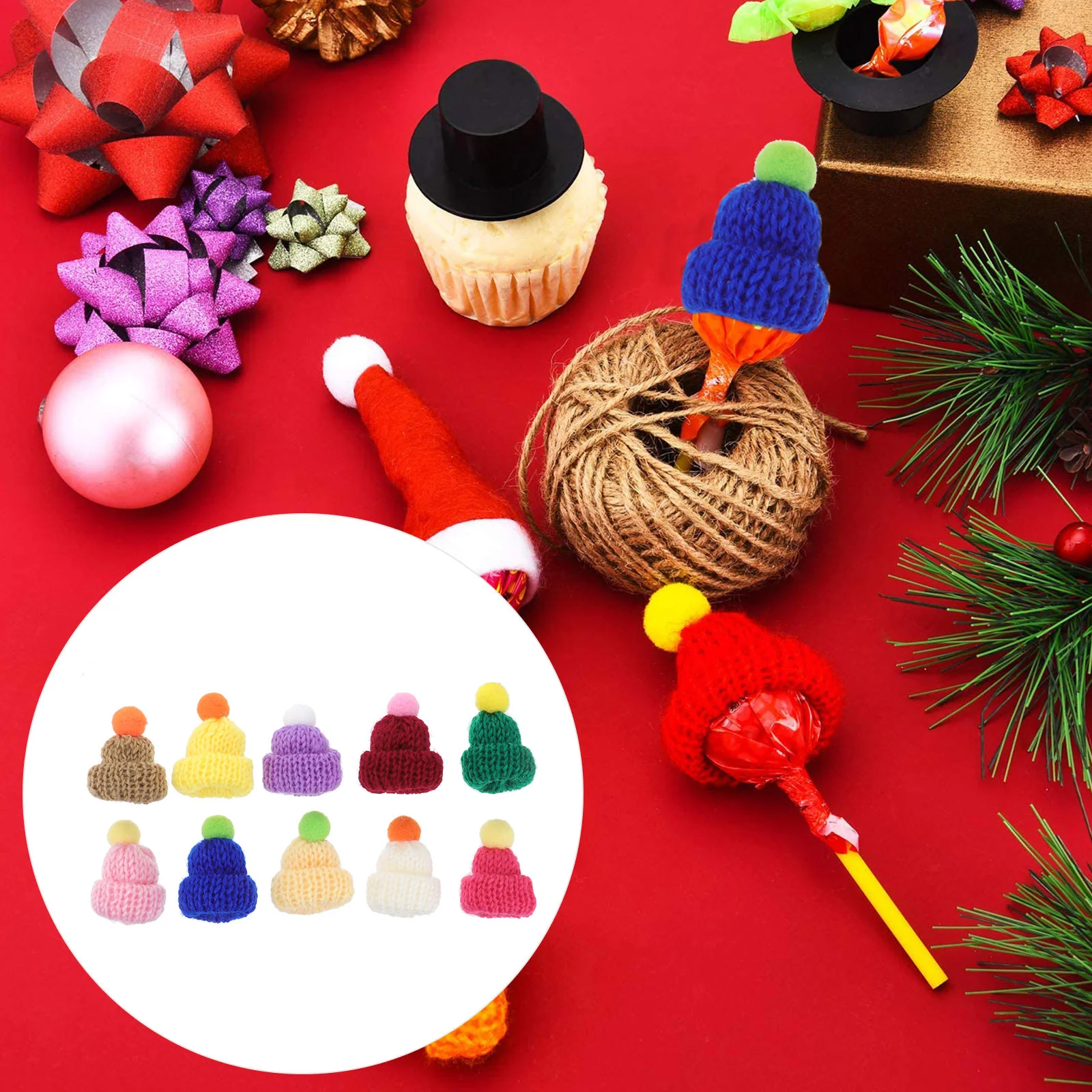 

Hat Diy Hats Christmas Mini Accessory Santa Making Tiny Gadget Bottle Craft Miniature Material Handmade Decor Holder Knitted