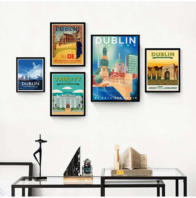 Дорожные холщовые картины из Дублина столицы Ирландии троица колледжа постеры