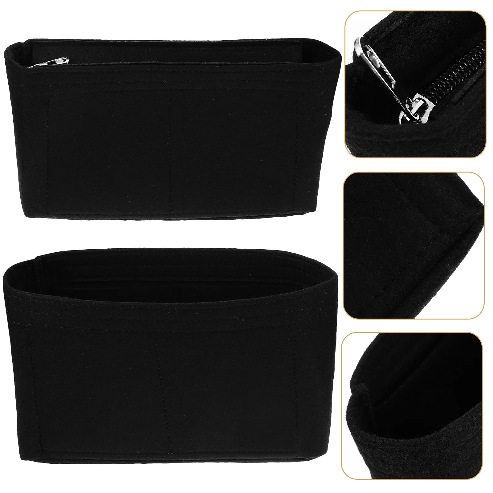 

2 Pcs Bag Women Wallet Handbag Insert Liner Purse Accessories Felt Tote Organizer Miss Makeup Bags