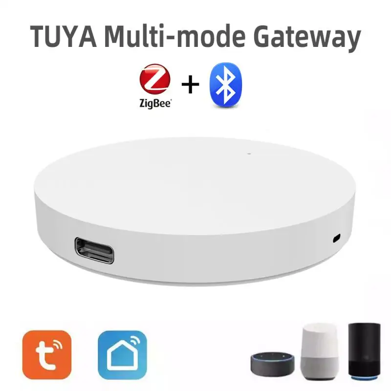 

Шлюз Tuya многорежимный совместимый с Bluetooth + многопротокольный шлюз связи Zigbee Smart Life APP дистанционное управление Smart Hom