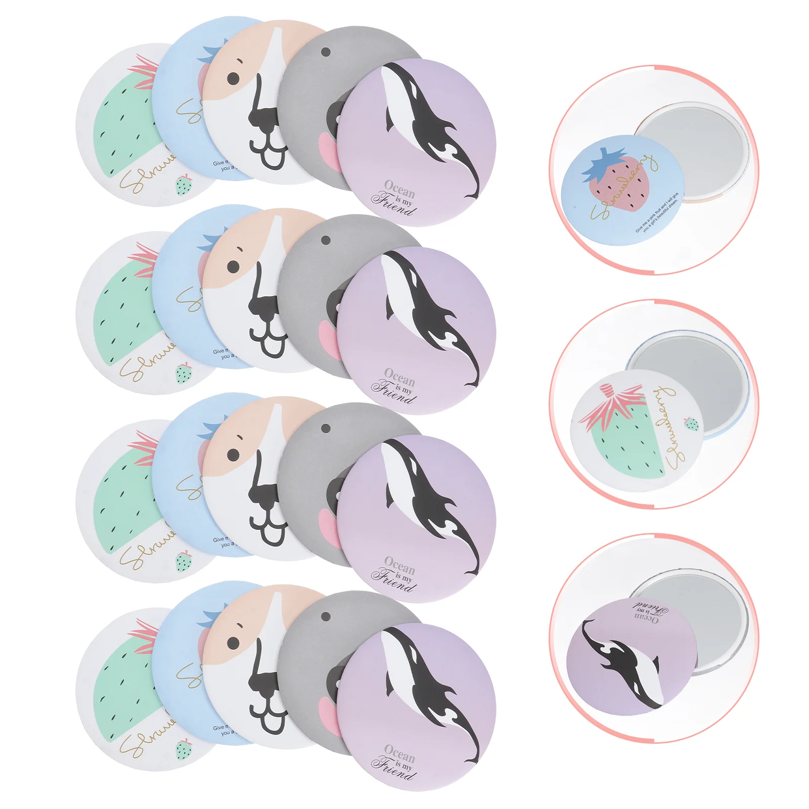 

Mirror Makeup Pocket Compact Hand Mini Vanity Travel Handheld Magnifying Portable Purses Folding Bulk Round Cute Purse Tiny