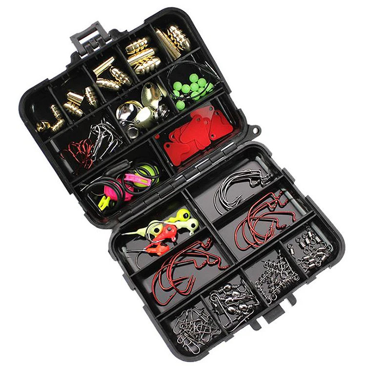 

128Pcs Fishing Accessories Set Swivels Stoppers Hooks Fish Lures In Storage Box Fishing Tackle Gear Equipment Pesca