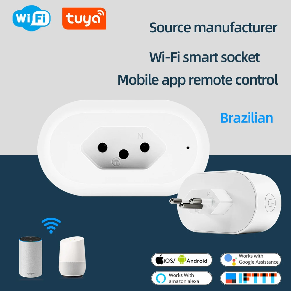 

Source Factory Direct Supply Graffiti Wi-fi Smart Socket Voice Timing Control 16a Brazil Standard Smart Socket