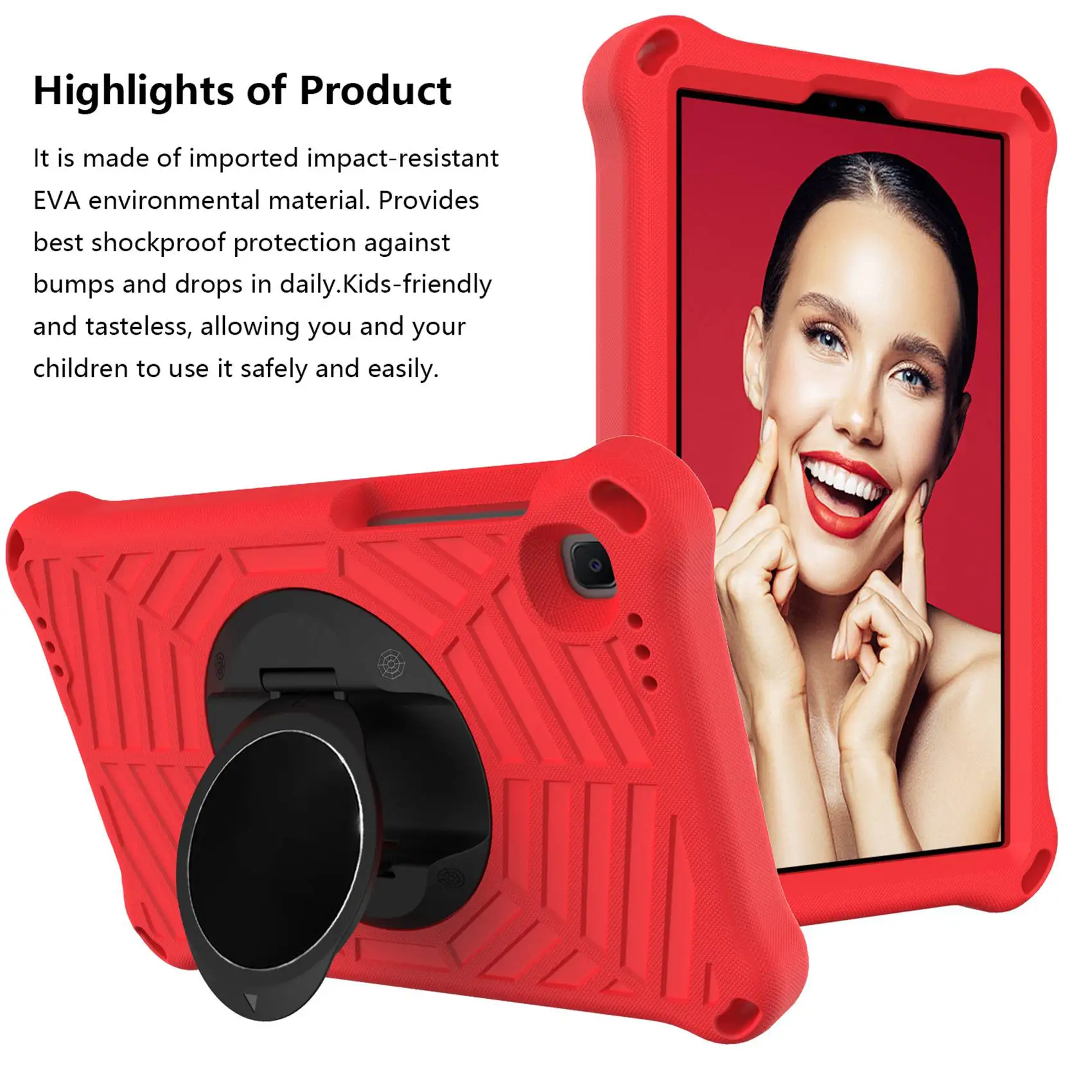 For Samsung Tab A7 Lite T220/225 8.7-Inch Tablet Case with 360 Degree Rotating Durable Bracket Shoulder Strap Red | Компьютеры и офис