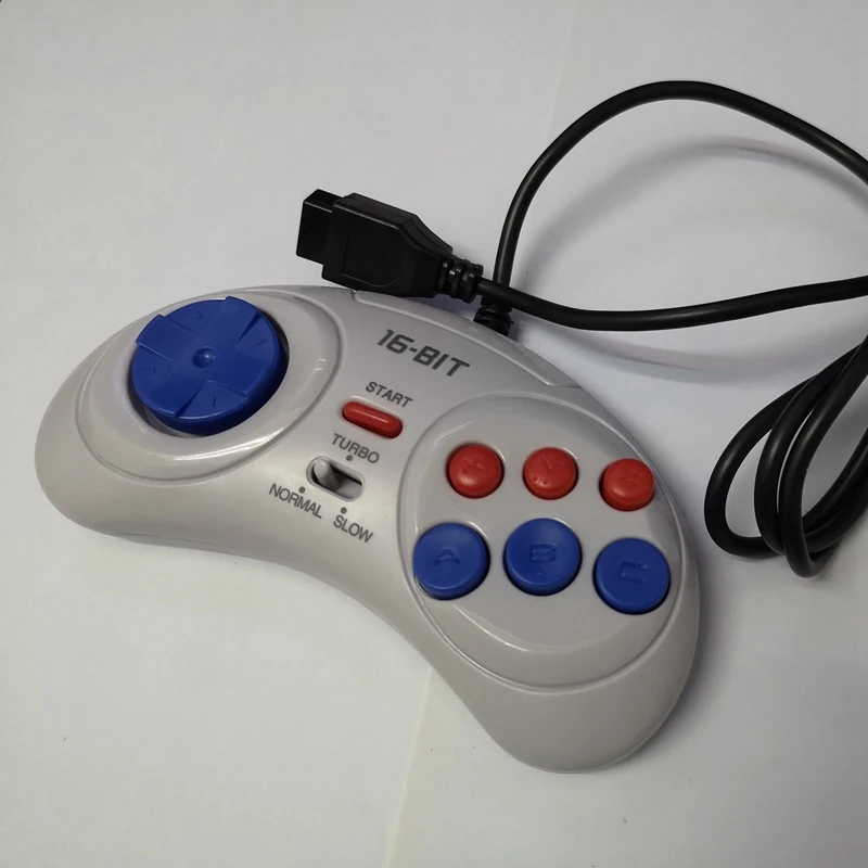 Russian: 2 шт. игровых контроллера для SEGA Genesis 16 Bit Handle 6 кнопочный геймпад MD аксессуары на