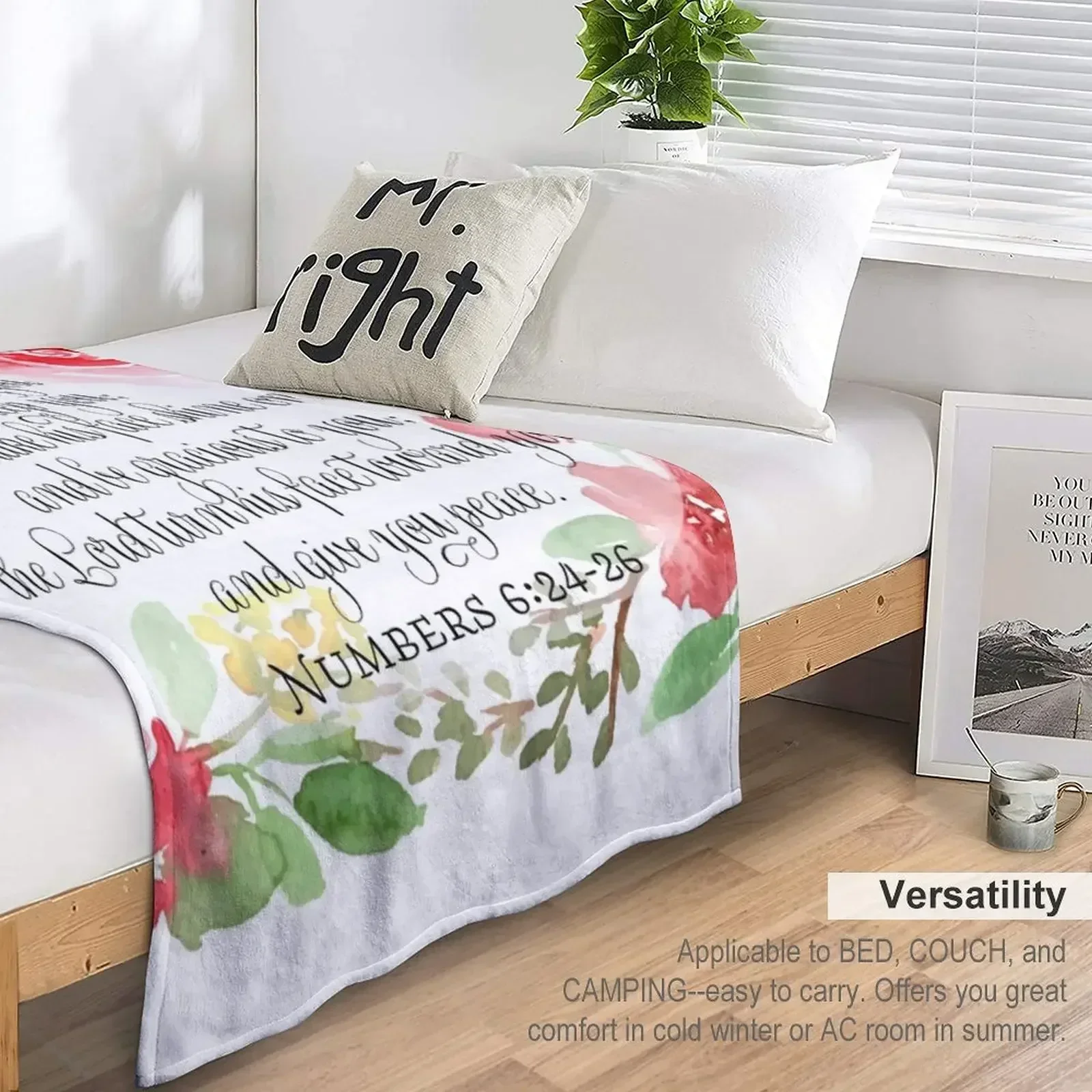 Благословение | Числа 6:24-26 Одеяло Scripture Art мягкое большое одеяло на заказ для