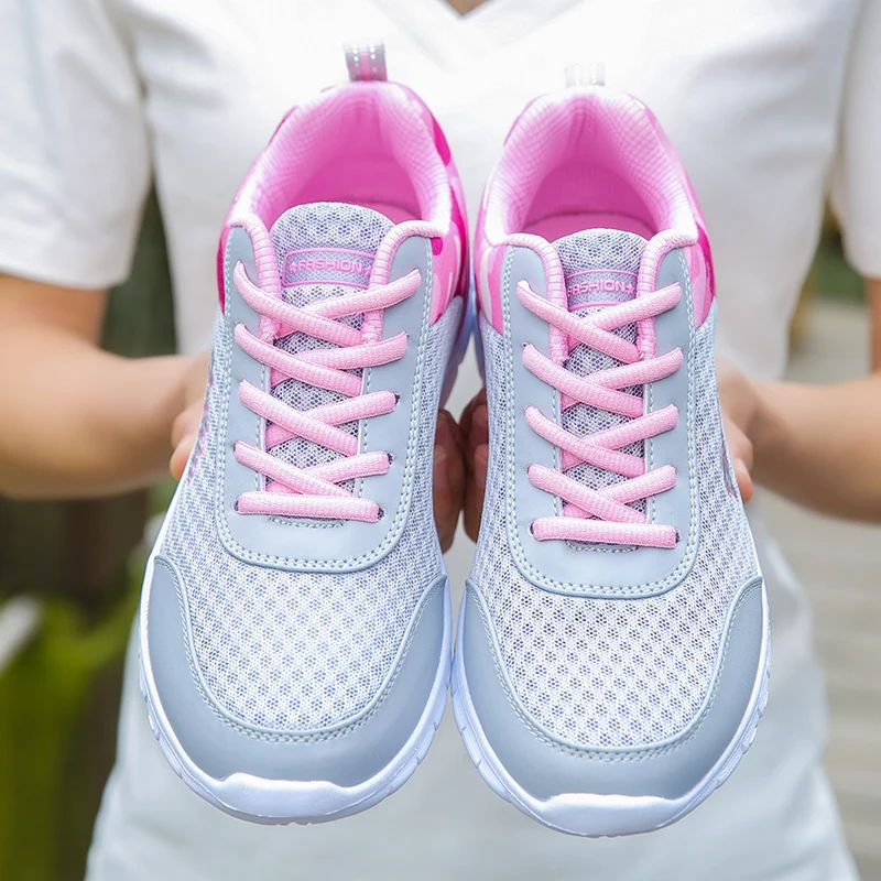 Women Casual Shoes Fashion Breathable Walking Mesh Flat Shoes Woman White Sneakers Women 2020 Tenis Feminino Gym Shoes Sport