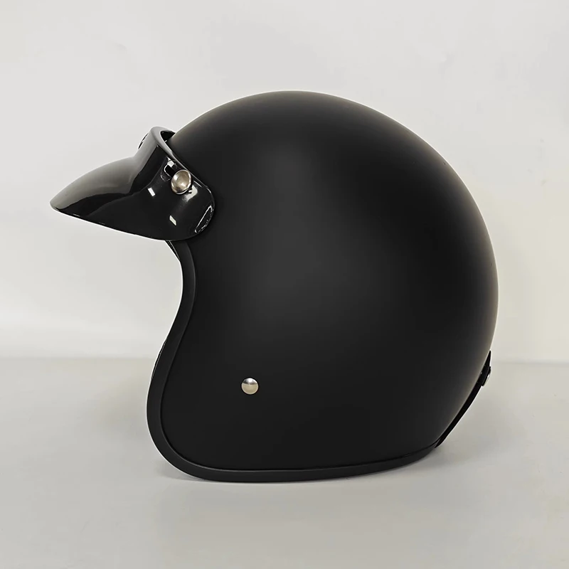 Классический мотоциклетный шлем в стиле ретро Casco 3/4 матовый с открытым лицом для