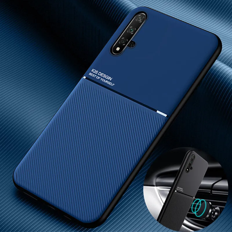 Чехол для Huawei Nova 5 T, Ультратонкие магнитные матовые кожаные чехлы 6,26 дюйма для телефонов Huawei Nova 5 t Nova5t 5 t, силиконовая задняя крышка
