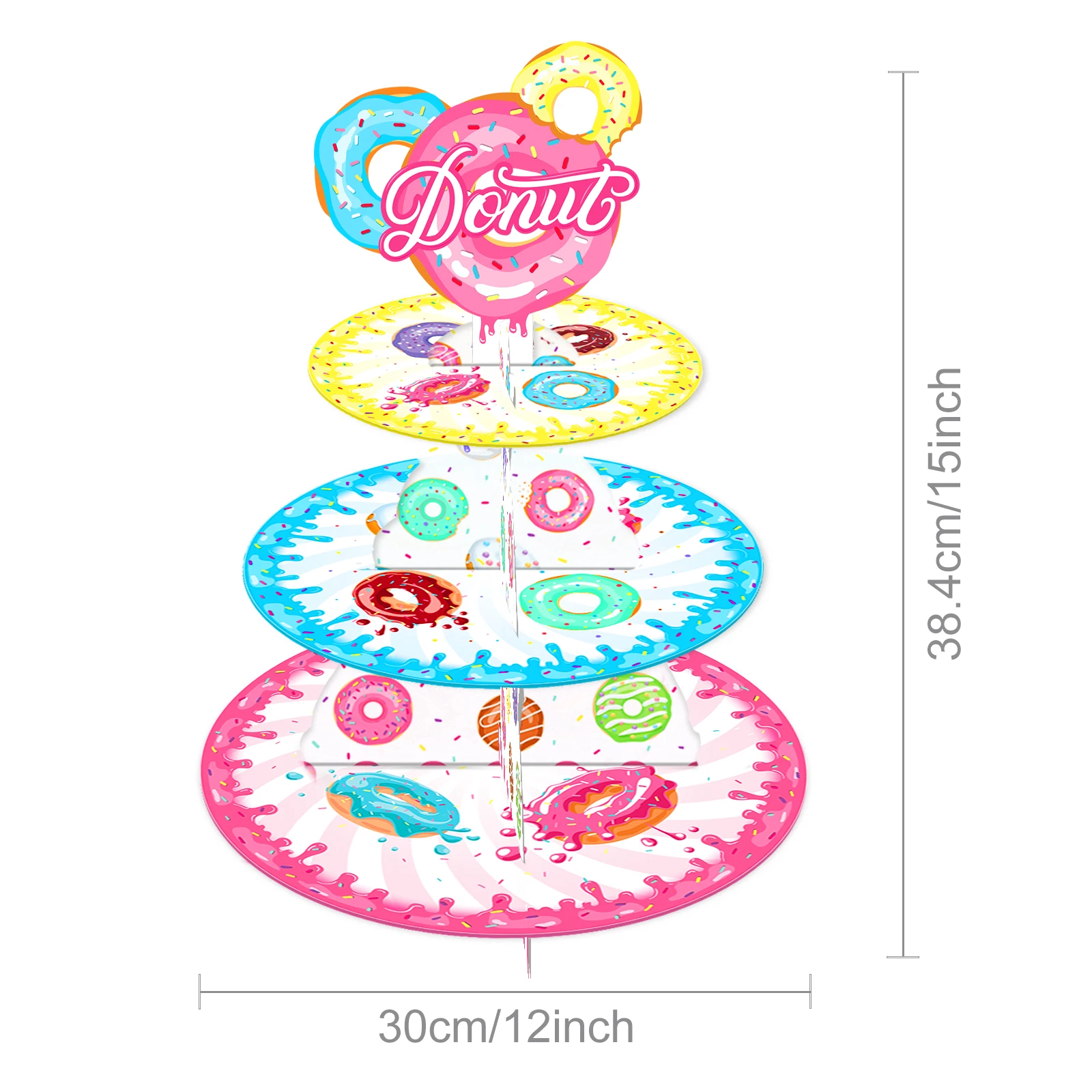 

Cartoon Food Donuts Theme Cake Dispay Stand Birthday Disposable Tableware Sets Balloon Banner Baby Shower Party Decorations