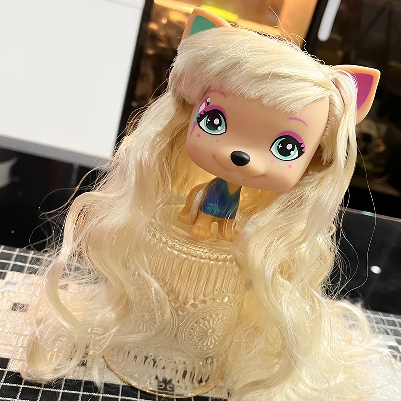 

LPS DOGS Lovely Dolls Pet Love VIP Dog GOLD Long Hair Figure Toys Dog Puppy doll mini limited collection Kid Gift Y2023051102