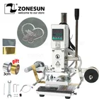 ZONESUN ZS-90A автоматическая машина для горячего тиснения фольгой бумагой кожаный бумажник ремень логотип бренда тиснение термопресс