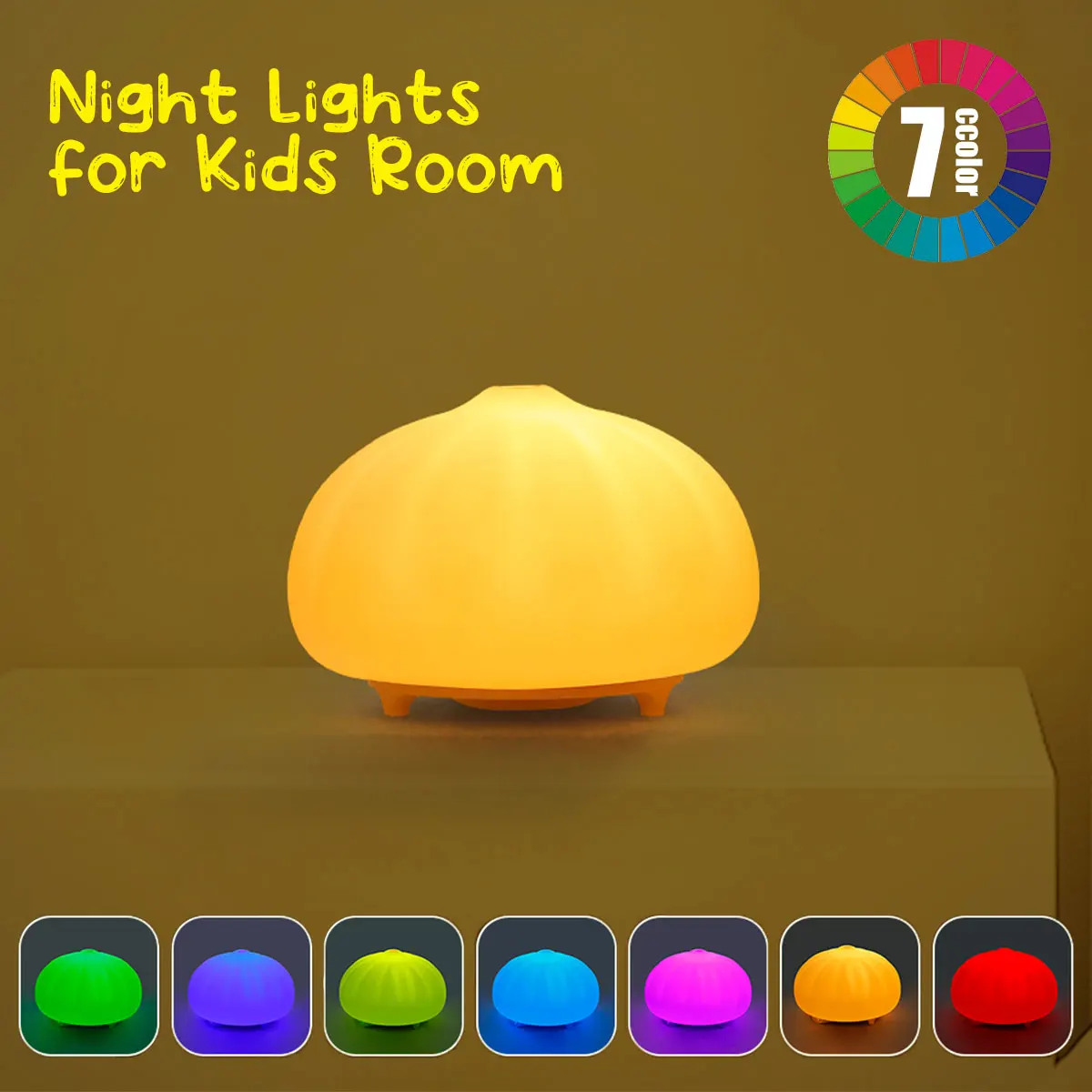 

LED Night Lamp Kids Silicone Bun Colors Changing Sleepping Light Touch Control Eye-caring Bedroom Bedside Light Desktop Decor