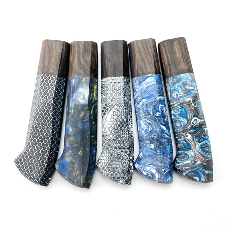 ЧПУ Эбеновое дерево + полимер сотовый узор в японском стиле восьмиугольный