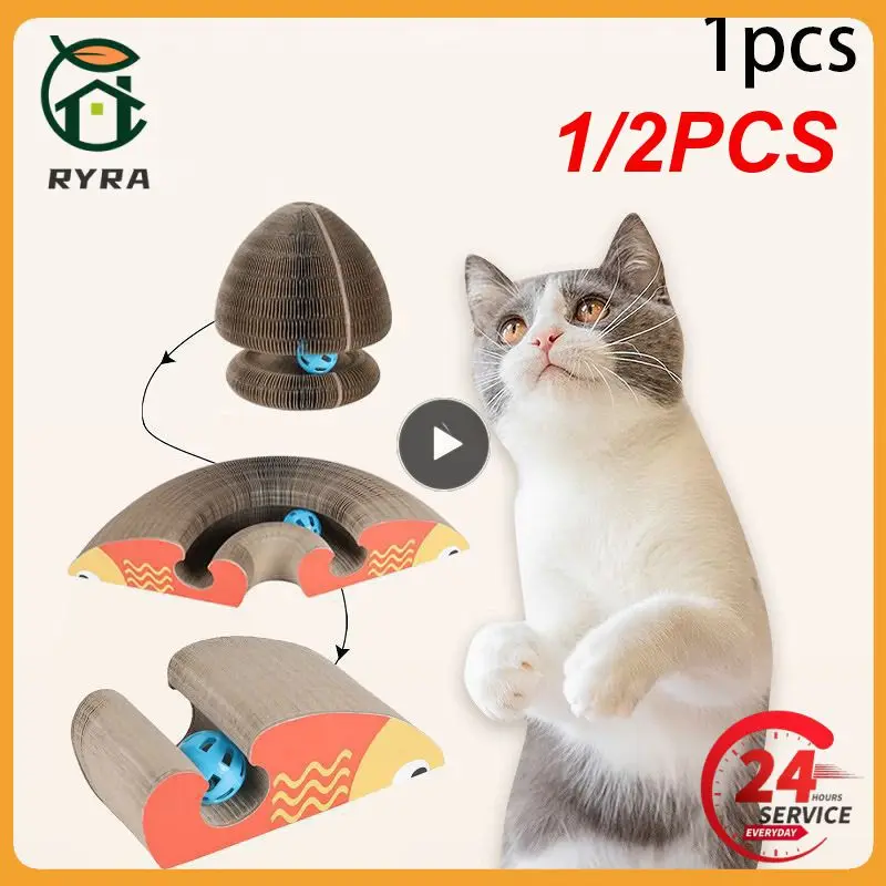 

1/2PCS Cat Toys Organ Cat Scratch Board Cat Toy with Bell Cat Grind Claw Climbing Corrugated Paper Cat Scratch Toy Cat
