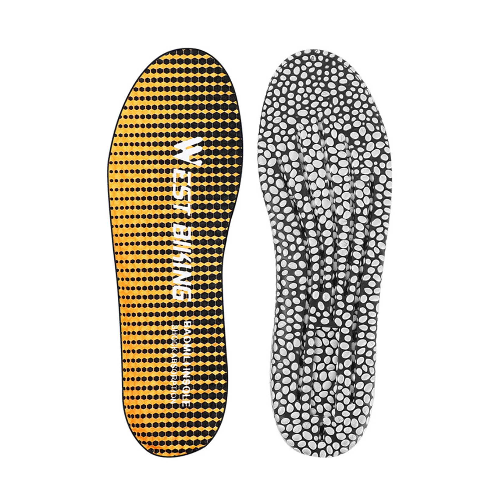 

1pair Men Women PU Foam High Elastic Shock Absorption Outdoor Sports Cycling Insole Rebound Protection Arch Support Non Slip
