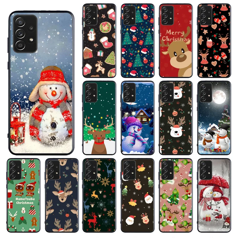 

Merry Christmas Snowman Deer Phone Case for Samsung Galaxy A13 A22 A12 A32 A71 A11 A21S A33 A52 A72 A51 A50 A70 A31 M31