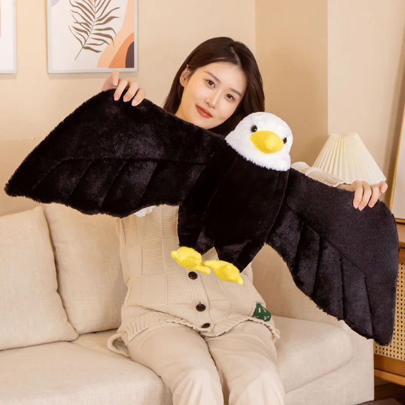 

40cm Cute Simulation Spread Wings Eagle Plush Toys Kawaii Plushie Stuffed Soft Lifelike Animal Bird Toys Creative Birthday Gift