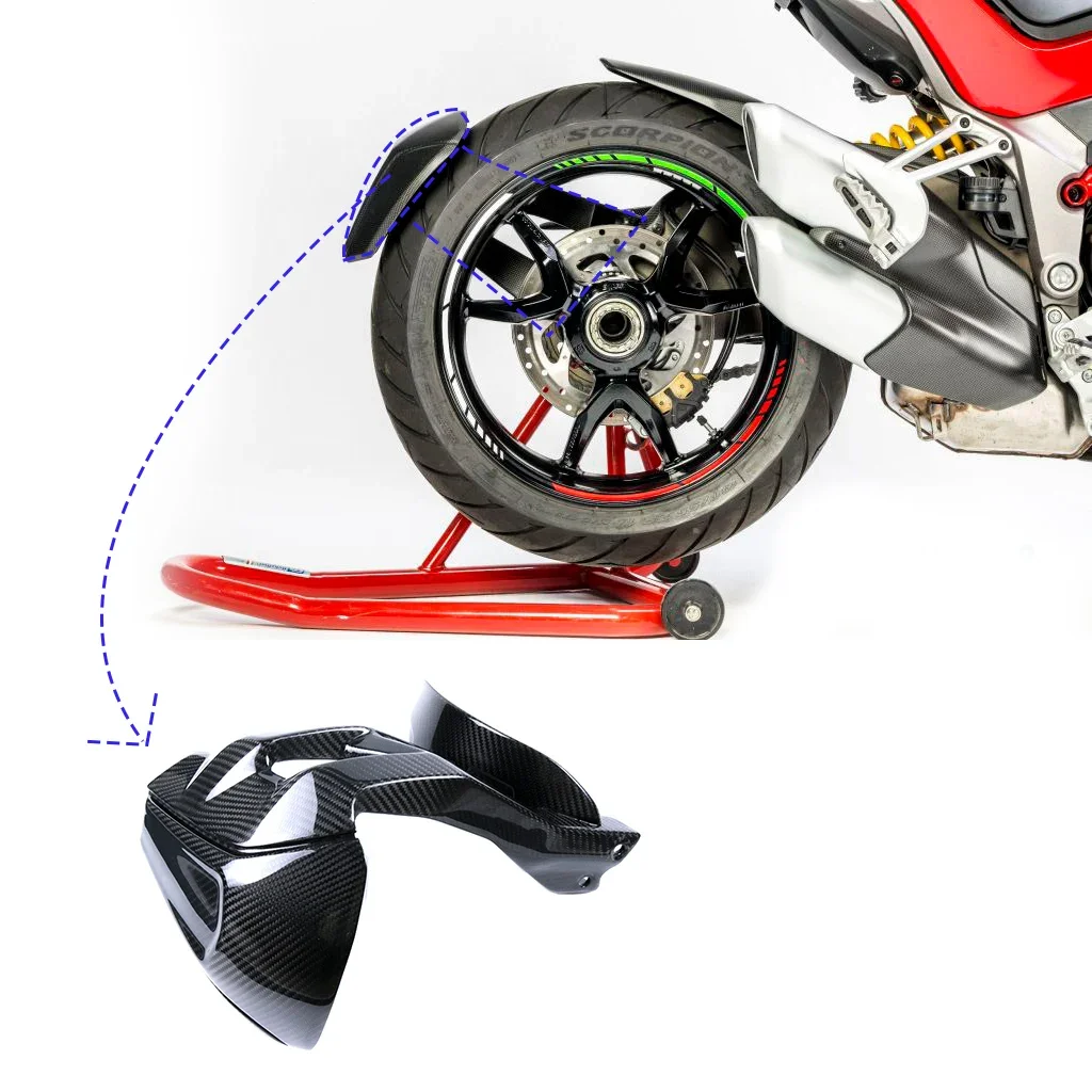 

Заднее крыло мотоцикла из настоящего углеродного волокна, брызговик, брызговик для колеса, брызговик для Ducati Multistrada 950 1260 2018 2019 2020 2021