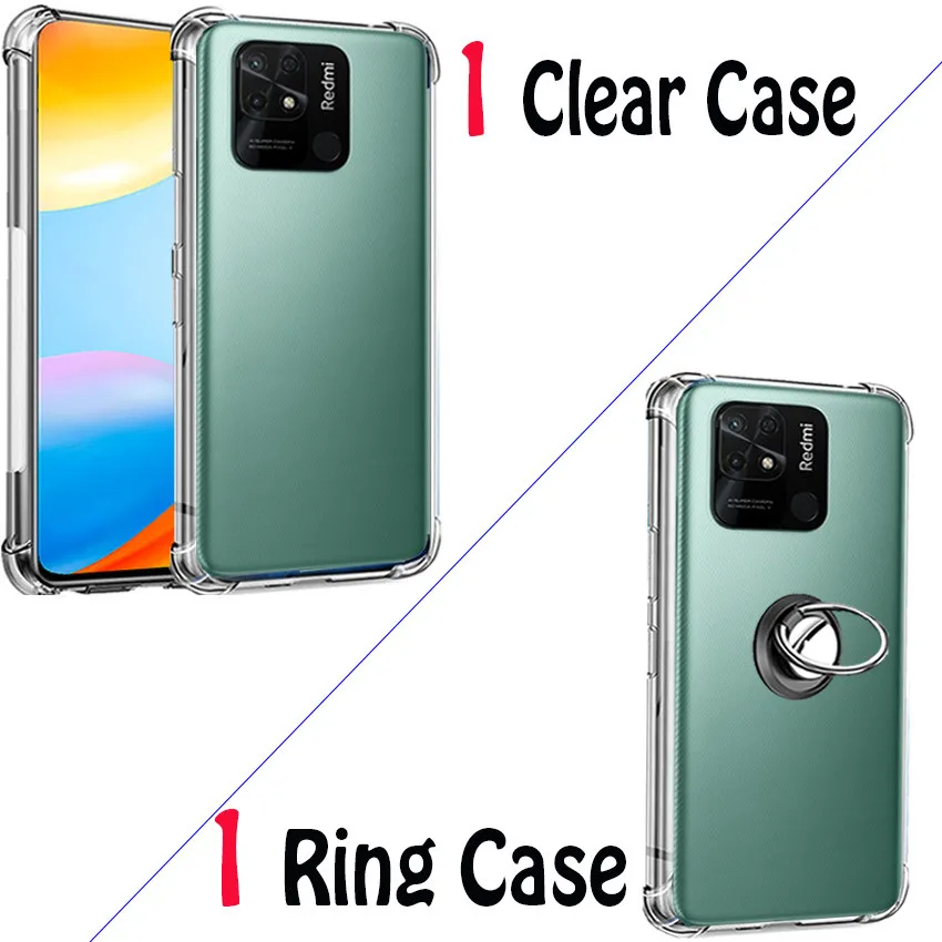 Redmi 10C Case,Shockproof Case For Xiaomi Redmi note 12 pro 11 Glass Clear Ring Case Redmi 10 C 9C 10A NFC Case Redmi10C Cover