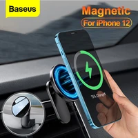 baseus magnetic wireless charger car phone holder air vent universal car mount fast charging holder for iphone 13 12 11 pro max