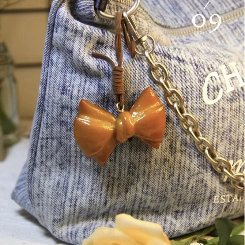 Популярный милый женский завязанный круассан пончик подвеска в виде хлеба новая