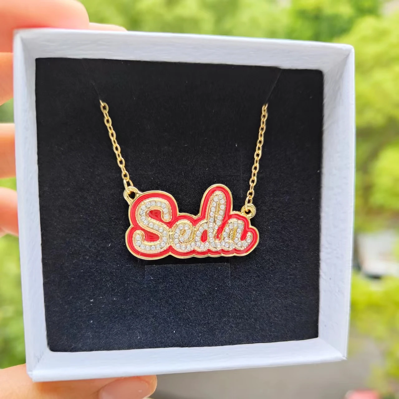 MIGALofe ожерелье с именем на заказ красочная эмалированная Подвеска из циркония