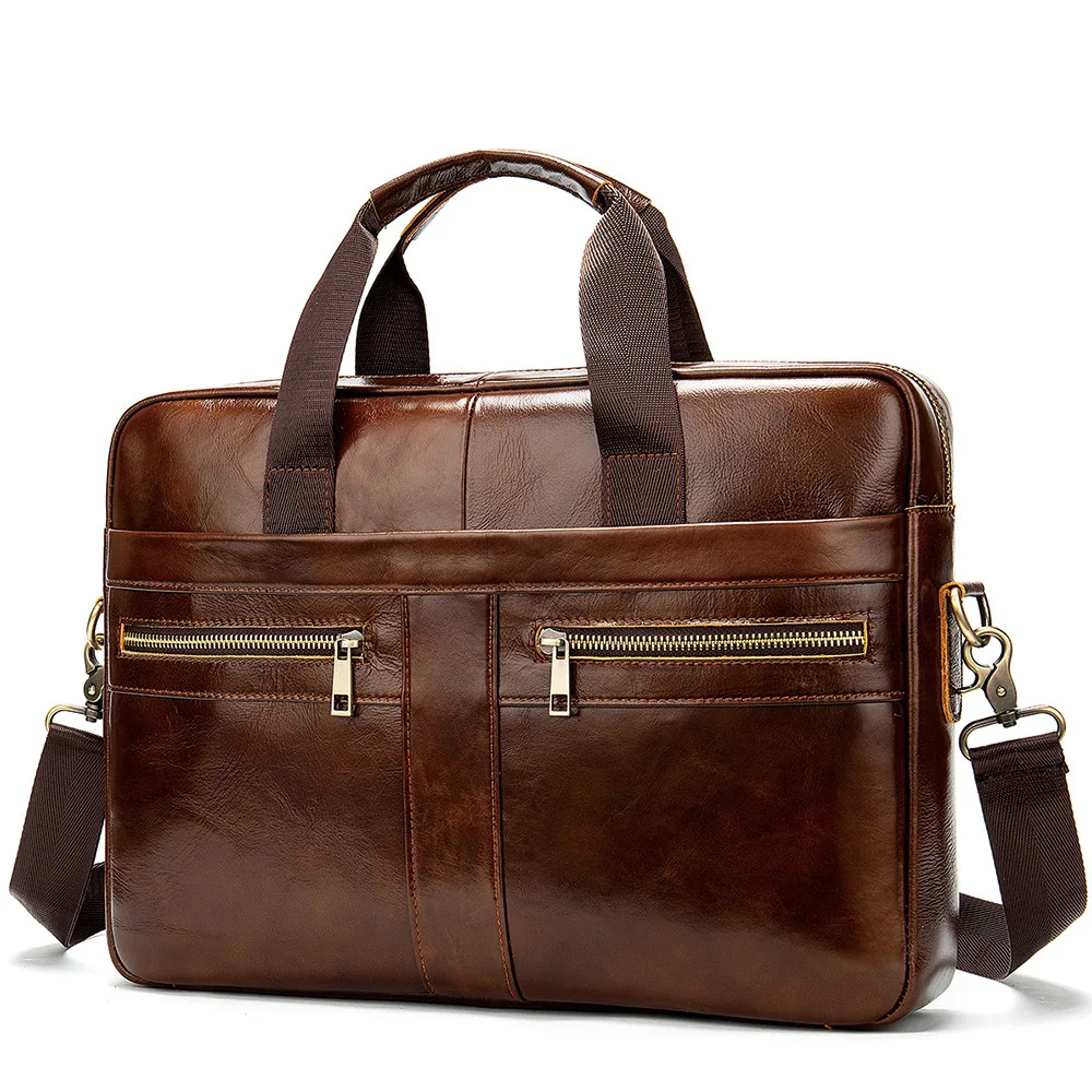 

Business Affairs Briefcase Genuine Leather Male Package Capacity Man Handbag Single Shoulder 2020 computer office bags for men