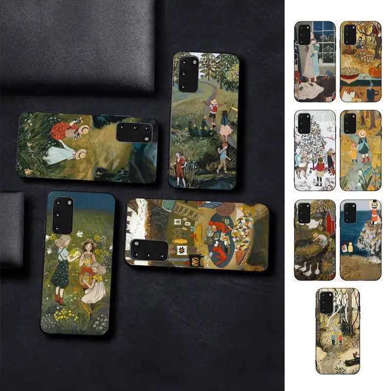 

Cartoon Scenery Girl Phone Case for Samsung S10 21 20 9 8 plus lite S20 UlTRA 7edge