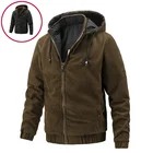 Мужская Вельветовая куртка AIOPESON, повседневная однотонная куртка с капюшоном, на зиму