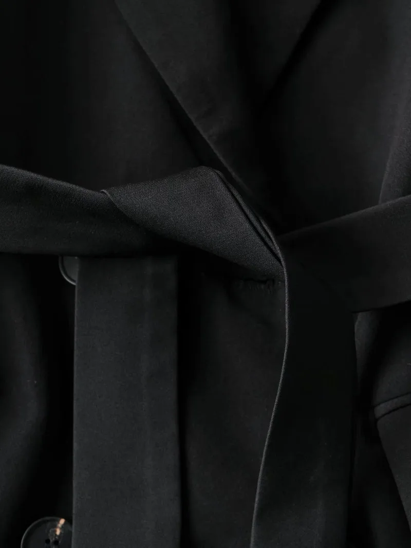 Korean Fashion Black Blazer Suit with Sashes Women Solid Colors Single Breasted Office Blazer 2021 Elegant Casual Commute Coats